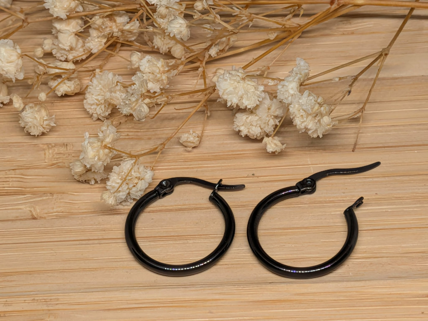 Ronde Fermoir noir | 14 mm