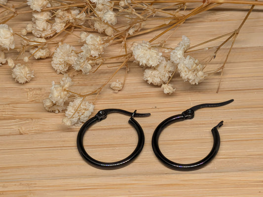 Ronde Fermoir noir | 14 mm